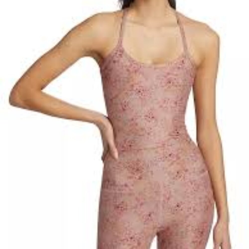 Beyond Yoga Softmark Slim Racerback Cropped Tank in Meadow Floral